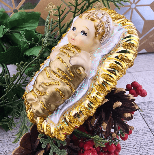 Sister Dulce Gift Shop. Catholic Store, Religious Store, Catholic Christmas, Religious Christmas, Baby Jesus in Manger Ornament