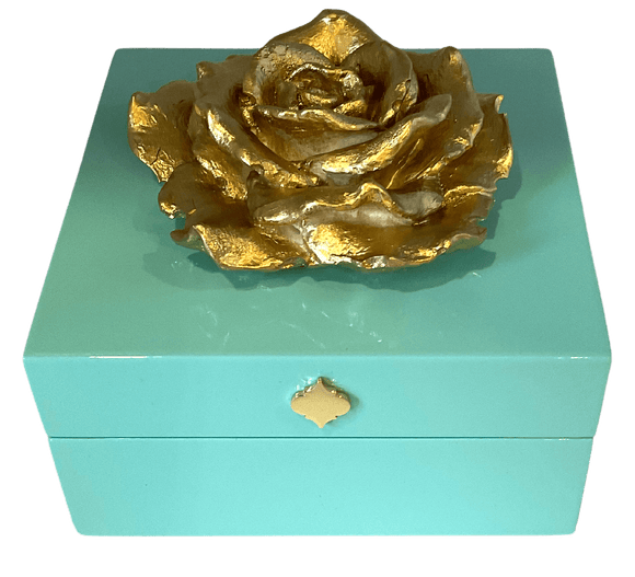 Bauble Boxes With Handcrafted Rose Aqua Decor Faire Wholesale
