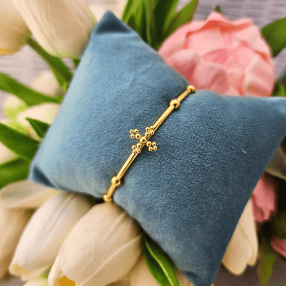 BELIEF Rosary Cuff Bracelet Gold Tone Bracelet Ibiza Passion