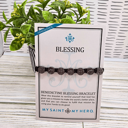 Benedictine Blessing Bracelets Black/Black Bracelet My Saint My Hero