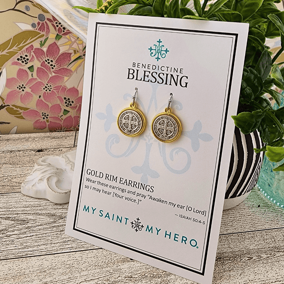 Benedictine Blessing Earrings Earrings My Saint My Hero