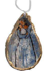 Blessed Mary holding Baby Jesus Hand-Made Oyster Ornament Ornament Parker Madison