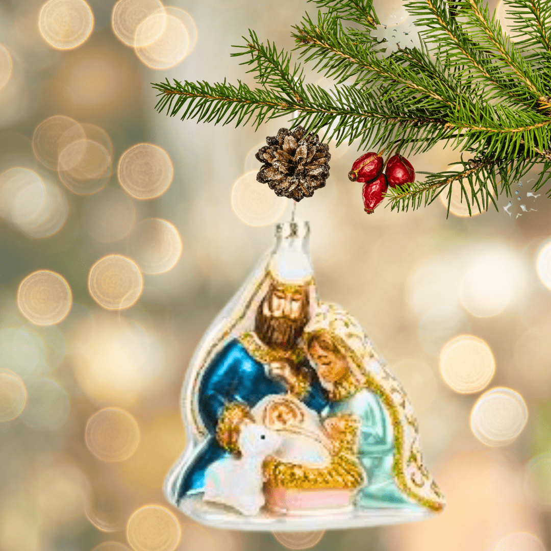 Blown Glass Holy Family Ornament Ornament Demdaco