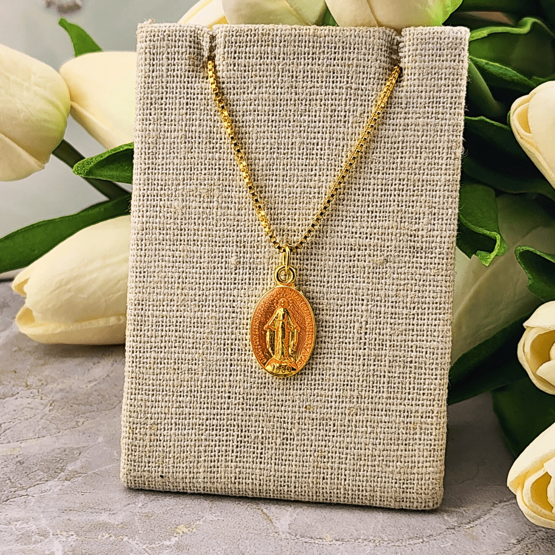 Bright Colored Miraculous Medal Necklaces Peach Jewelry Temu