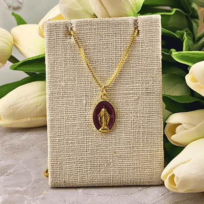 Bright Colored Miraculous Medal Necklaces Purple Jewelry Temu