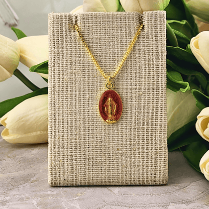 Bright Colored Miraculous Medal Necklaces Red Jewelry Temu