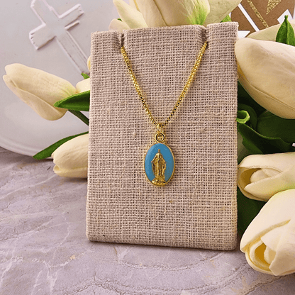 Bright Colored Miraculous Medal Necklaces Turquoise Jewelry Temu