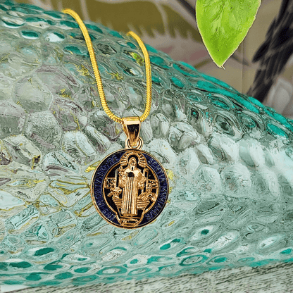 Bright Colored St. Benedict Necklace Blue Jewelry Temu