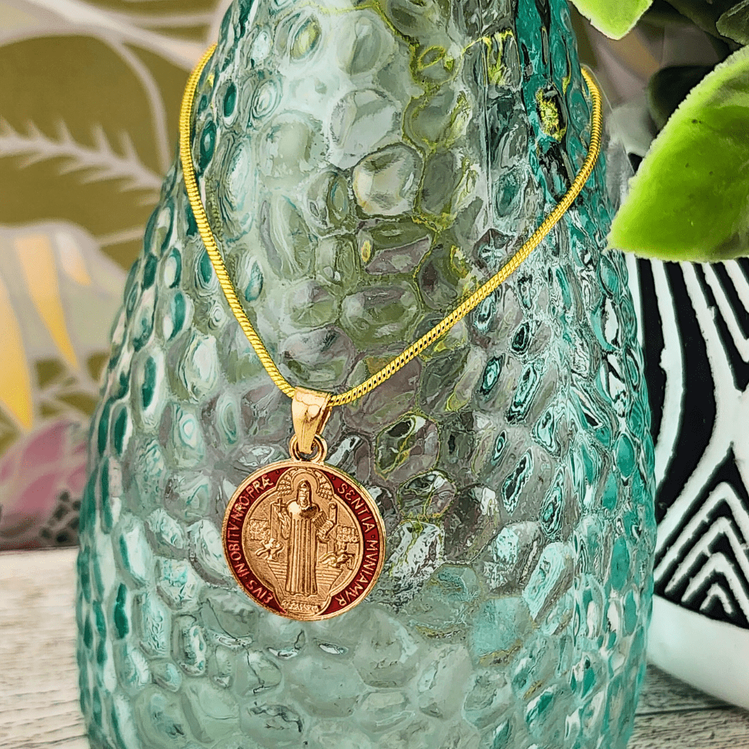 Bright Colored St. Benedict Necklace Red Jewelry Temu