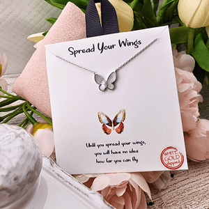 Butterfly Necklace Silver Necklace Good Feelings