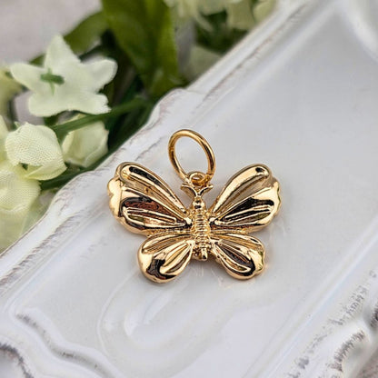 gold butterfly charm for charm necklace, charm bracelet, sister dulce, shepherds staff