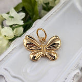 gold butterfly charm for charm necklace, charm bracelet, sister dulce, shepherds staff