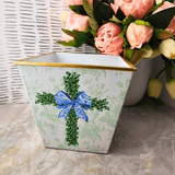 Candle And Container Boxwood Cross Candles, planter, plants, candle, catholic, gifts, sister dulce, gift shop, shepherds staff,