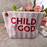 Sister Dulce Gift Shop, Shepherds Staff, Religious Store, Cypress Springs Mercedarian Prayer Center, Pink and White Stripe, Child of God Pouch