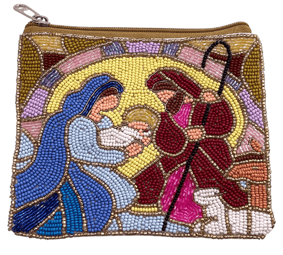 Christmas Beaded Coin Pouches Golden Stella