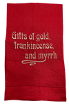 Christmas Embroidered Tea Towels Gifts of Gold Frankincencse and Myrrh home decor , Sister Dulce Gift Shop, Catholic Store, Religious Store, Catholic Christmas, Religious Christmas, 