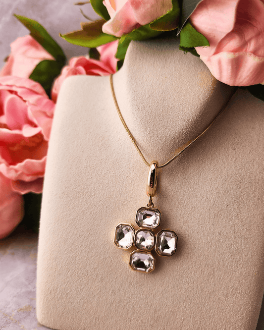 Chunky Rhinestone Cross Pendant Necklace Necklaces Canvas