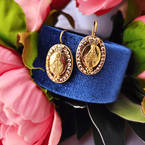 Classic Mary Mustard Seed Earrings Gold Earrings Mustard Seed Jewelry