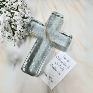 Clear Glass Cross Psalm 37:4 Cross The Royal Standard
