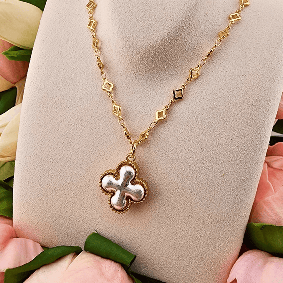 Clover Cross Necklace Necklace, Cross American Unique Group, Inc.