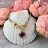 Colored Clover Stone Bracelet Purple Jewelry SM Style