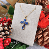 Colored Crackle Crucifix Necklaces Blue Necklace Parker Madison