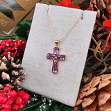 Colored Crackle Crucifix Necklaces Purple Necklace Parker Madison