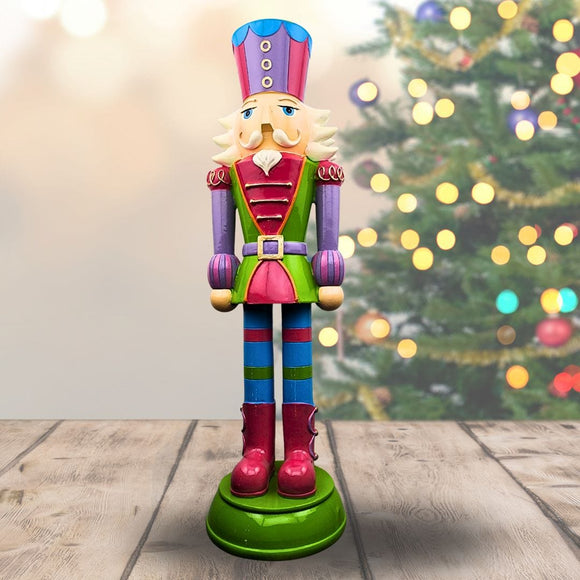 Colorful Jolly Nutcrackers Green Base Christmas Raz Imports