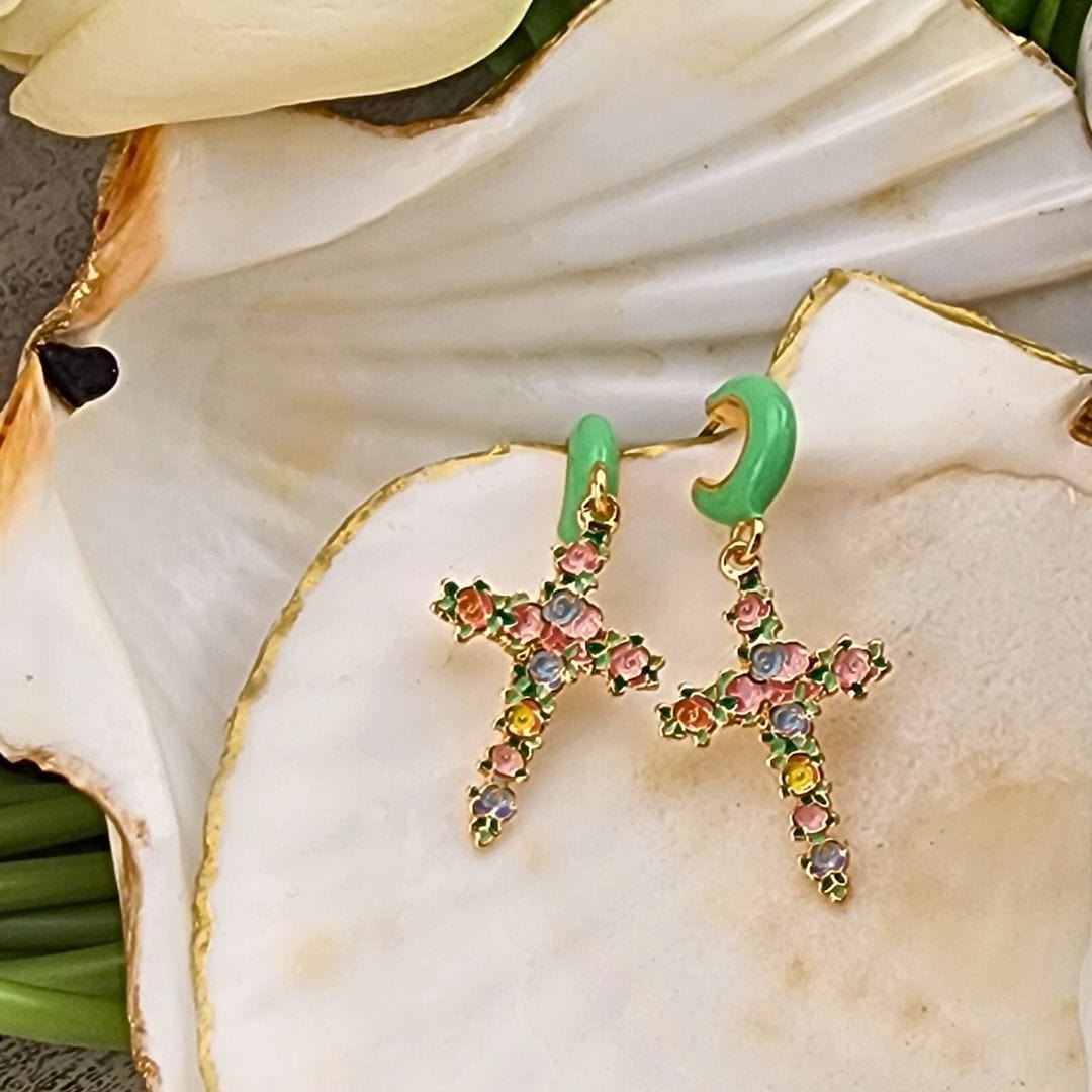 Sister Dulce Gift Shop. Catholic Store, Religious Store, Catholic Jewelry, Religious Jewelry, Cross Hoop Earrings