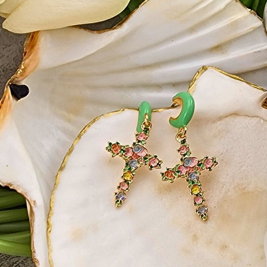 Sister Dulce Gift Shop. Catholic Store, Religious Store, Catholic Jewelry, Religious Jewelry, Cross Hoop Earrings