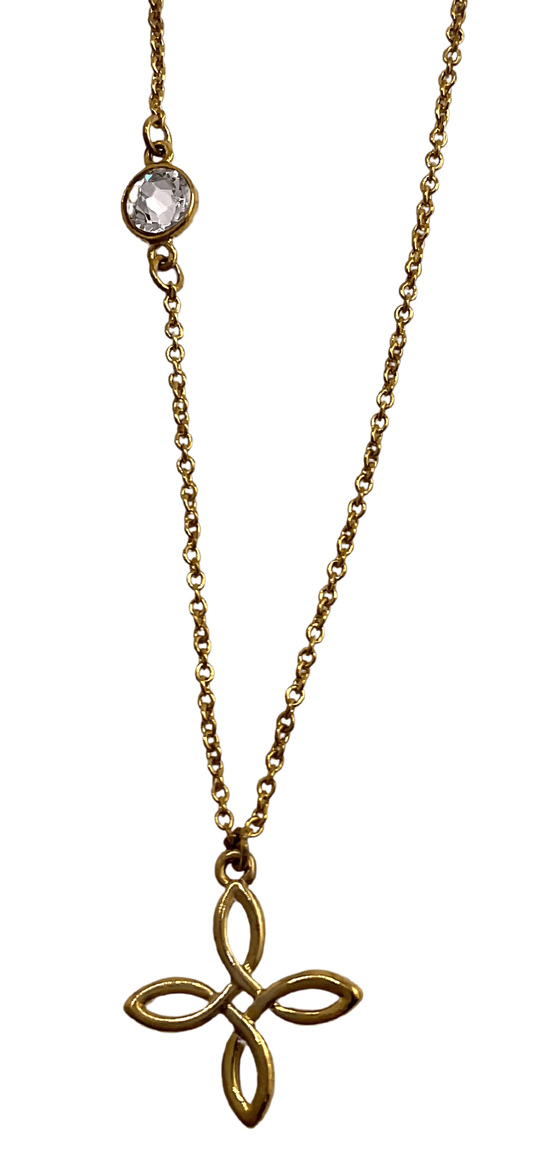 Cross Necklace With Clear Stone Necklace, Cross Romans