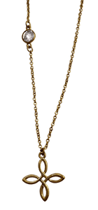 Cross Necklace With Clear Stone Necklace, Cross Romans