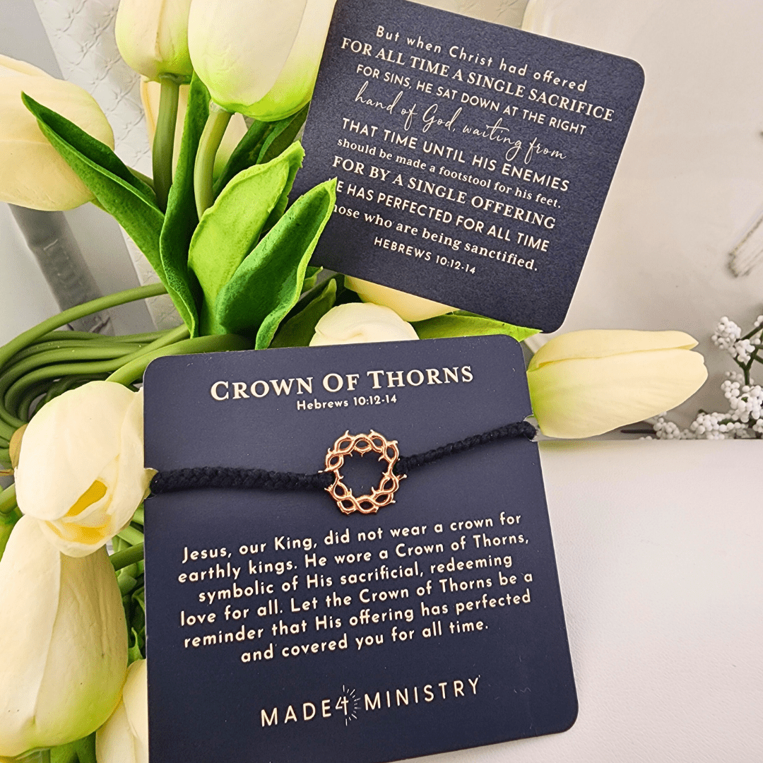 Crown of Thorns Cord Bracelet Black With Rose Gold Bracelet Rizen