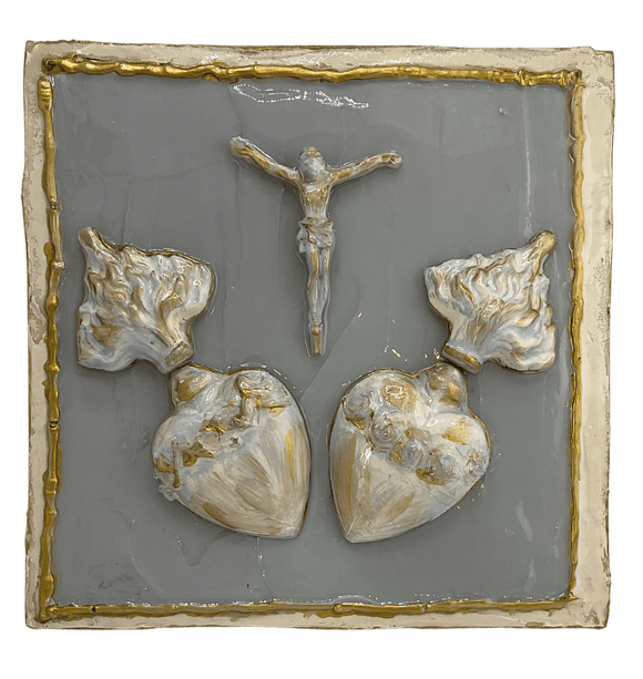 Crucifix with Hearts Artwork Art Art by Dene