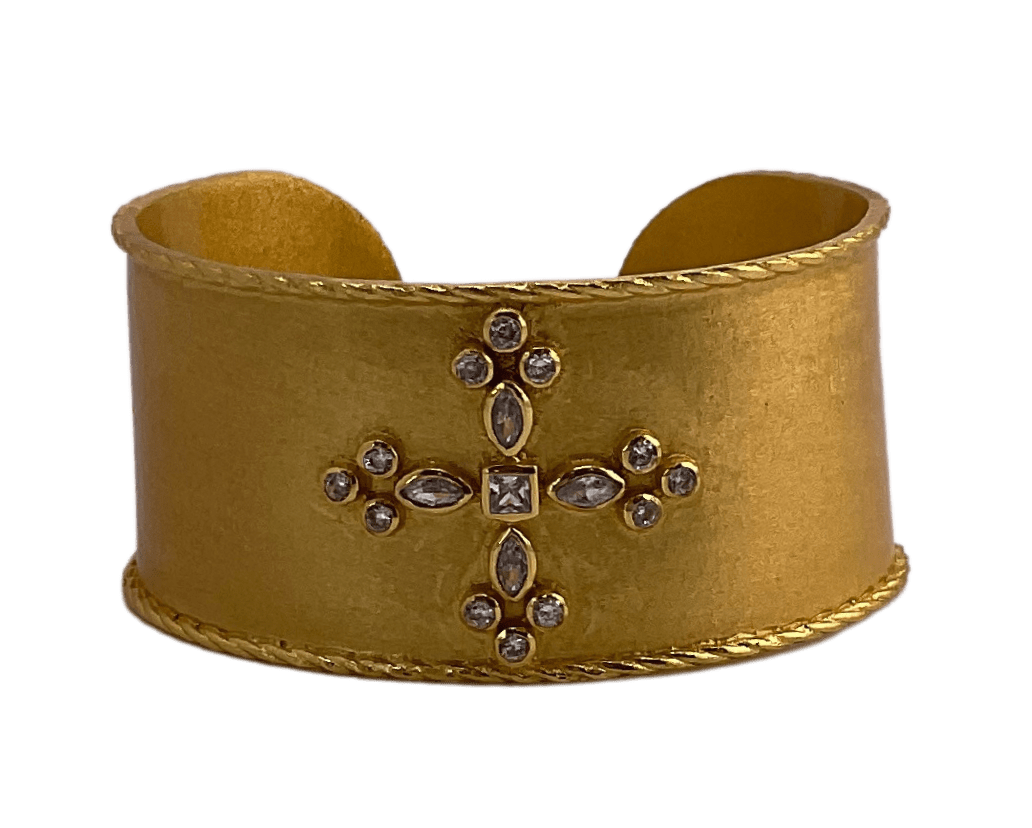 Cuff Bracelet With Cross Crystal Cross, Sister Dulce Gift Shop, Catholic Store, Religious Store, Catholic Jewelry, Catholic Bracelet, Cross Bracelet 