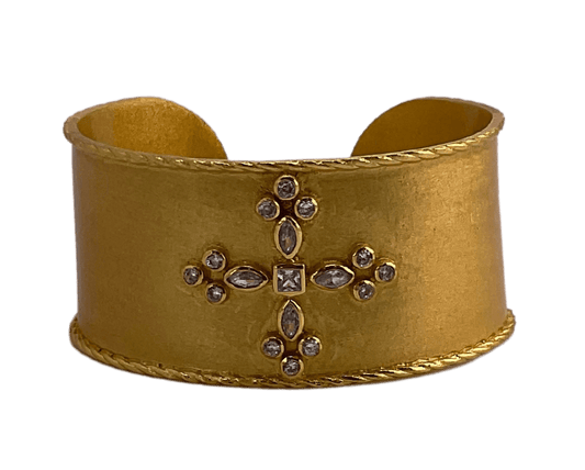 Cuff Bracelet With Cross Crystal Cross, Sister Dulce Gift Shop, Catholic Store, Religious Store, Catholic Jewelry, Catholic Bracelet, Cross Bracelet 