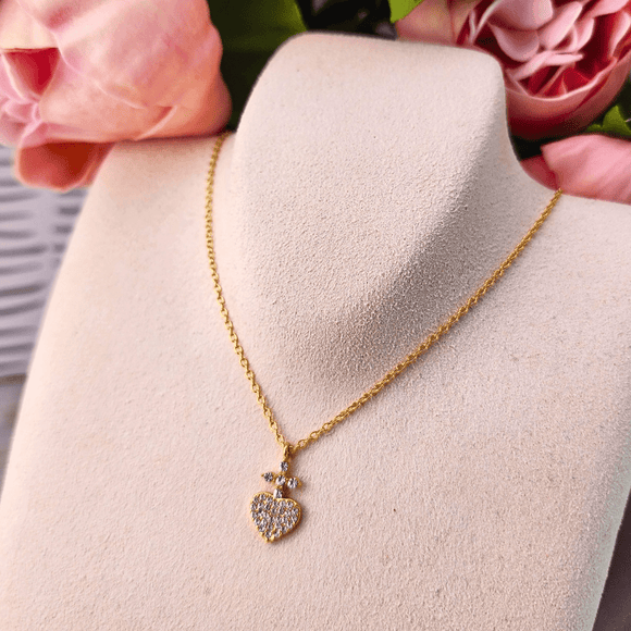 Dainty Heart Cross Necklace Jewelry Ibiza Passion