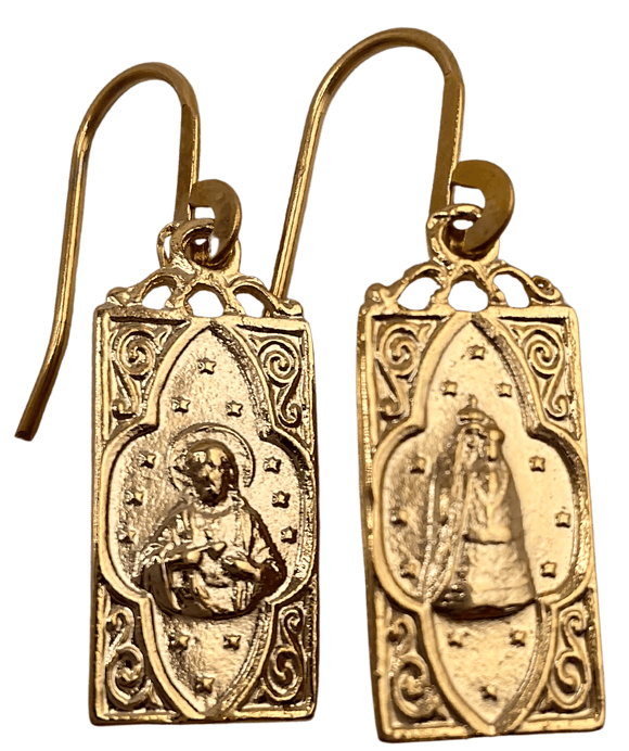 Earrings With Virgin Mary and Sacred Heart of Jesus Earrings Weisinger Designs
