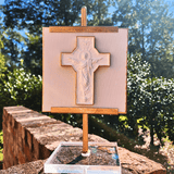 Easel With Virgin Mary or Jesus and Holy Spirit Relief Jesus and Holy Spirit Artwork Raz Imports