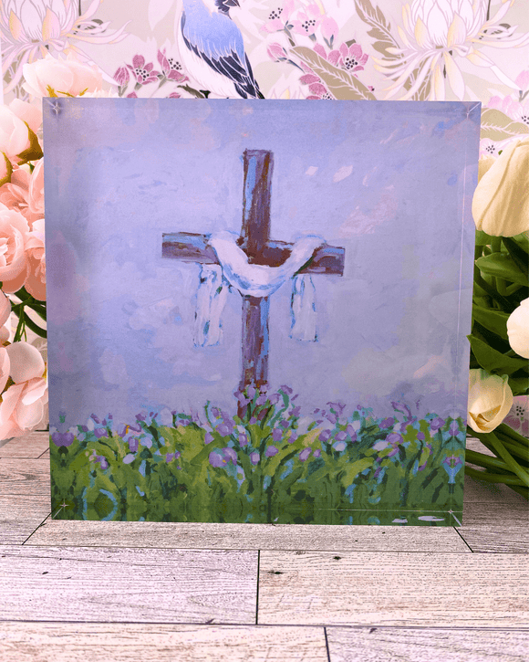 Easter Cross Acrylic Block Artwork Raz Imports