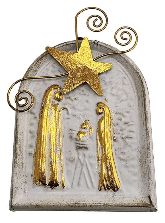 Embossed Metal Holy Family Ornament Ornaments Trade Cie
