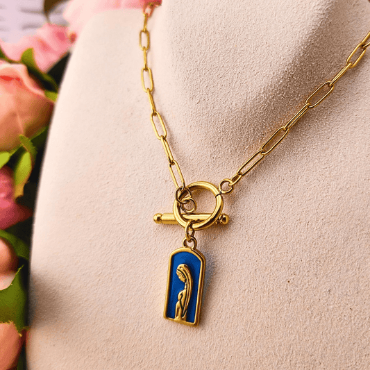 Enamel Blessed Mother Necklace Necklaces BeeStill Designs