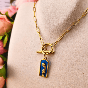 Enamel Blessed Mother Necklace Necklaces BeeStill Designs
