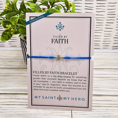 Filled By Faith Blue/Silver Bracelet My Saint My Hero