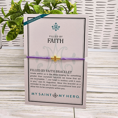 Filled By Faith Purple/Gold Bracelet My Saint My Hero
