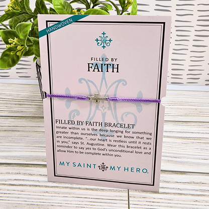Filled By Faith Purple/Silver Bracelet My Saint My Hero