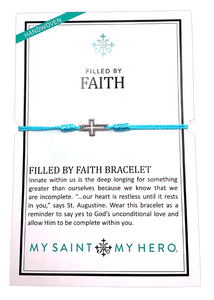 Sister Dulce Gift Shop, Catholic Store, Religious Store,  Filled by Faith Bracelet, Cross Bracelet