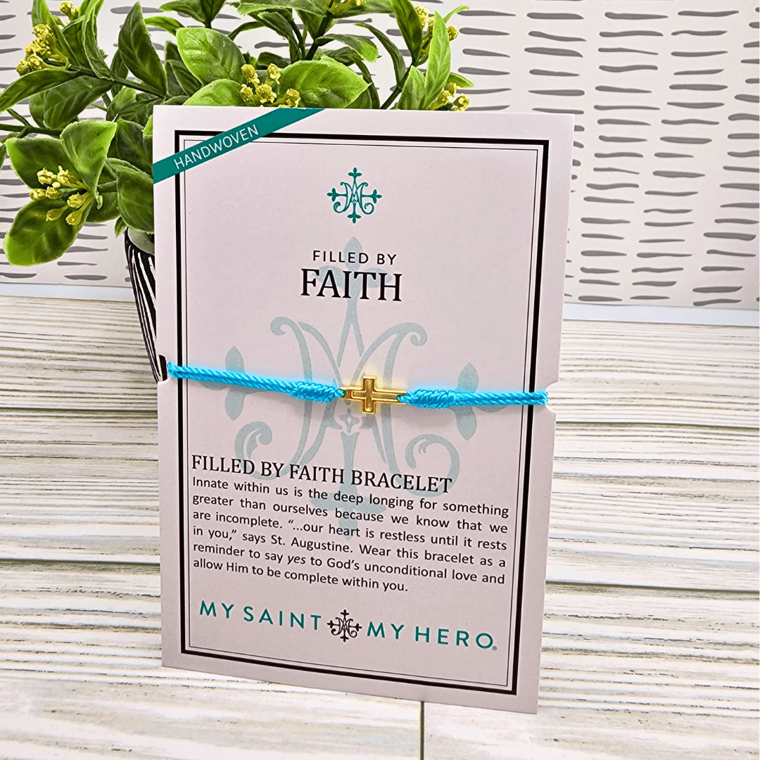 Filled By Faith Turquoise/Gold Bracelet My Saint My Hero