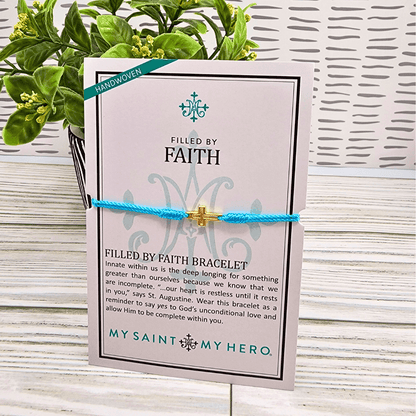 Filled By Faith Turquoise/Gold Bracelet My Saint My Hero