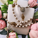 Fishermen's Rosary Cream and Brown Rosary, catholic, gifts, fisherman, rosary, sister dulce, 